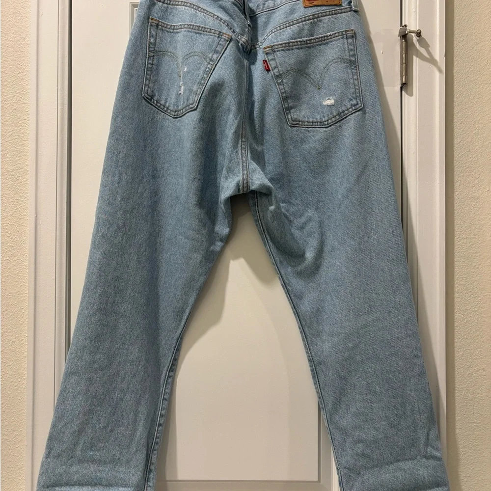Levi's Womens 501 Original Cropped Jeans Size 31X26 Blue Button Fly Straight Leg - Picture 6 of 6